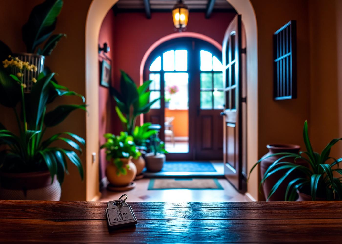 Entrada aconchegante de uma casa